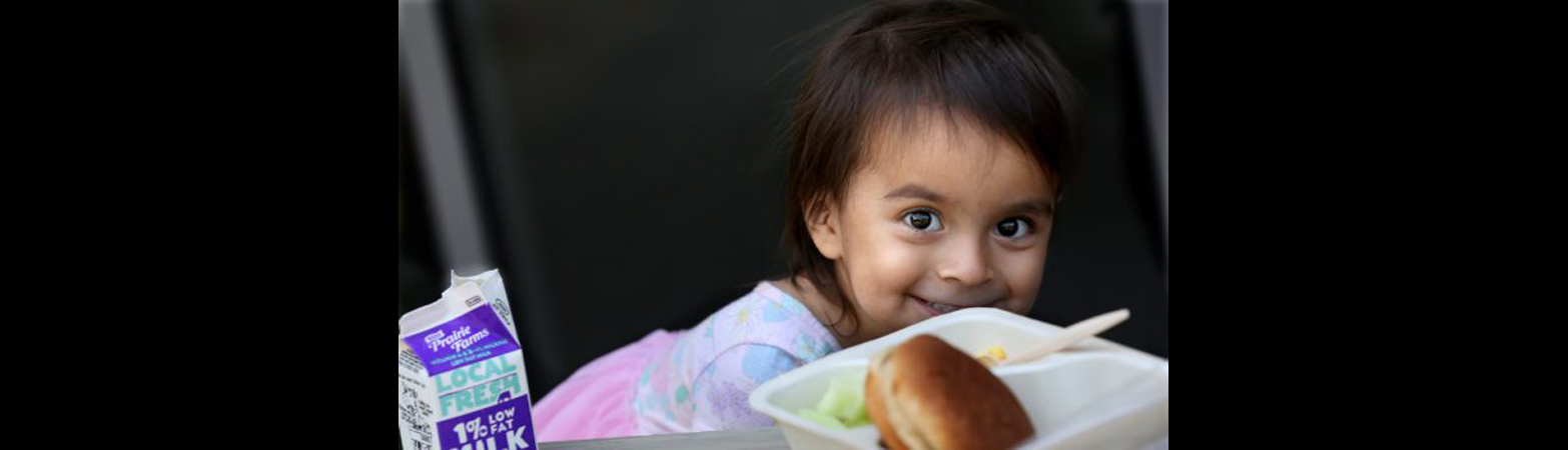 Child eating a meal